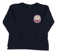 Tmavomodrá mikina se sovičkou