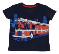 Tmavomodré tričko s hasiči 