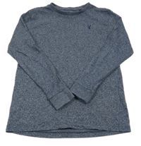 Tmavomodré melírované triko s výšivkou Next