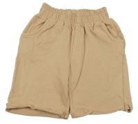 Béžové vzorované teplákové kraťasy