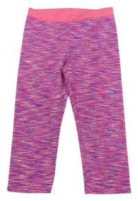 Růžovo-fialové melírované sportovní capri legíny H&M