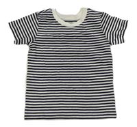 Tmavomodro-bílé pruhované tričko H&M