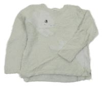 Mentolový chlupatý svetr s králíčkem H&M
