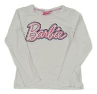 Bílé triko s logem Barbie