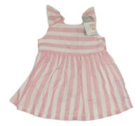 Růžovo-bílé pruhované šaty Primark