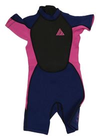 Černo-tmavomodro-fuchsiový neopren Next