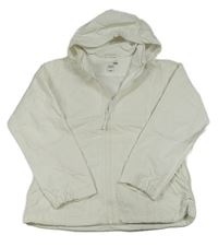 Bílá šusťáková podzimní bunda s kapucí H&M