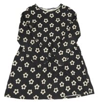Antracitové květované bavlněné šaty H&M