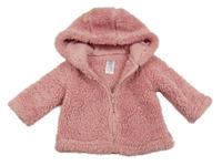 Starorůžová chlupatá propínací mikina s kapucí Carter's