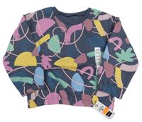 Nové - Tmavomodrá vzorovaná mikina Dunnes