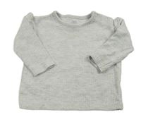 Světlešedé melírované vzorované mikinotriko s volánky F&F