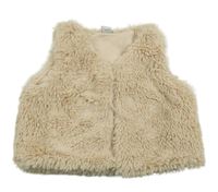 Béžová kožešinová podšitá vesta Tu