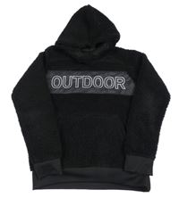 Černá huňato/šusťáková funkční mikina s nápisem a kapucí Active Touch