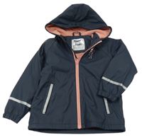 Tmavomodrá nepromokavá lehce zateplená bunda s mrakem a kapucí Lupilu