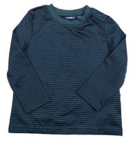 Tmavozeleno-tmavomodré pruhované sportovní triko Lupilu