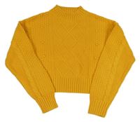 Hořčicový crop svetr Matalan