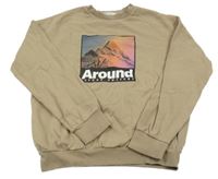 Hnědá mikina s horami H&M