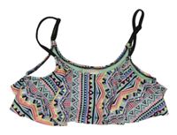 Barevná vzorovaná plavková lambáda s volánem H&M