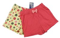 Nové - 2x kraťasy - malinové + žluté puntíkaté Lupilu
