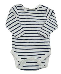 Bílo-tmavomodré pruhované body Next