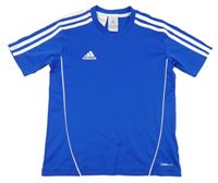 Modré sportovní funkční tričko s logem Adidas