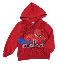 Červená mikina se Spidermanem a kapucí