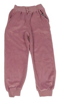 Starorůžové plyšové tepláky DKNY