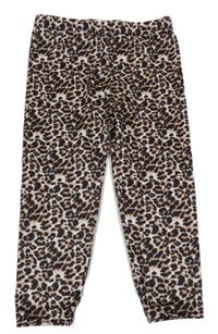 Béžovo-hnědo-černé legíny s leopardím vzorem Shein