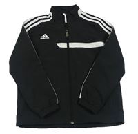 Černo-bílá sportovní funkční šusťáková bunda s logem Adidas