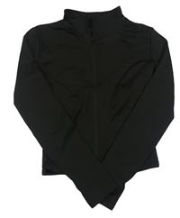 Černá sportovní crop propínací mikina 