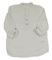 Bílá polo košile s rolovacími rukávy H&M