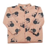 Světlerůžová fleecová propínací mikina s Minnie Disney