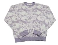 Bílo-fialová batikovaná mikina H&M