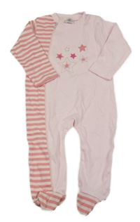 Světlerůžový overal s proužky a hvězdičkami 