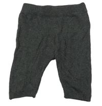 Tmavošedé pletené tepláky Tu