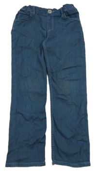 Tmavomodré plátěné skinny kalhoty H&M