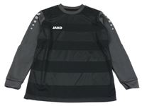 Černo-šedé pruhované sportovní funkční triko jako