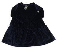 Nové - tmavomodré sametové šaty George