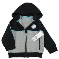 Nové - černo-šedá propínací mikina s kapucí F&F