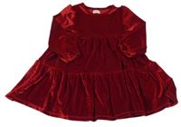 Rubínové sametové šaty F&F