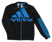 Černá sportovní funkční propínací mikina s logem Adidas