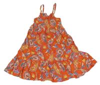 Červeno-barevné vzorované lehké šaty Primark