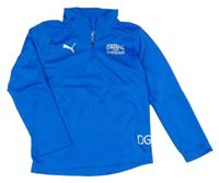 Modrá sportovní funkční mikina s logem Puma