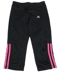 Černé sortovní crop legíny s logem Adidas