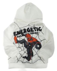 Bílá mikina se Spidermanem a kapucí shein