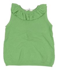 Zelená vzorovaná pletená vesta s volánkem H&M