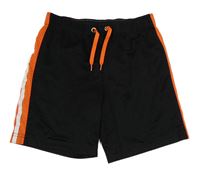 Černo-oranžové sportovní kraťasy zn. Tchibo