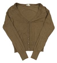 Hnědý propínací crop svtr H&M