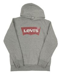 Šedá mikina s logem a kapucí Levi´s