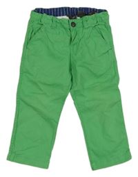 Zelené plátěné kalhoty H&M
